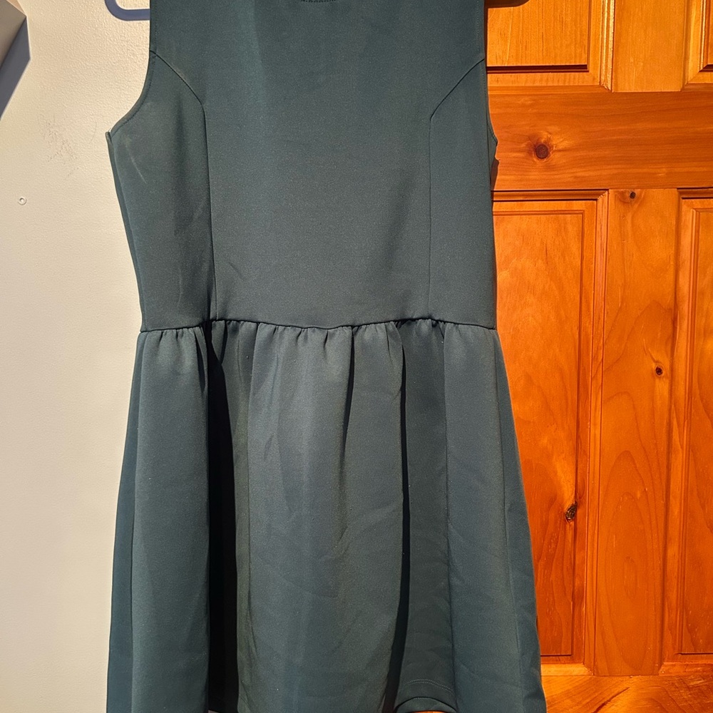 Divided Green Fit and Flare Cocktail Dress
